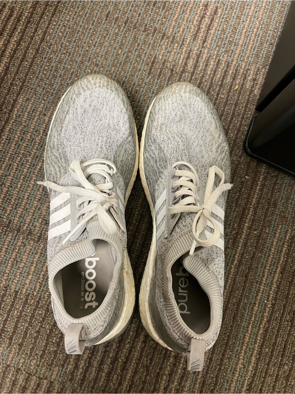 adidas Women’s Light Gray Knit Boost Cleated
Shoes